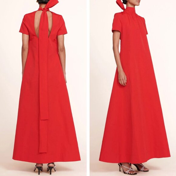 NWT STAUD Ilana Maxi Dress Gown XLarge Poinsettia Red Cocktail Event - Picture 3 of 10